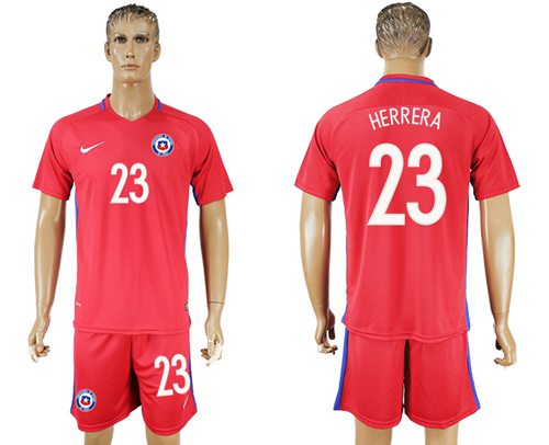 Chile #23 Herrera Home Soccer Country Jersey